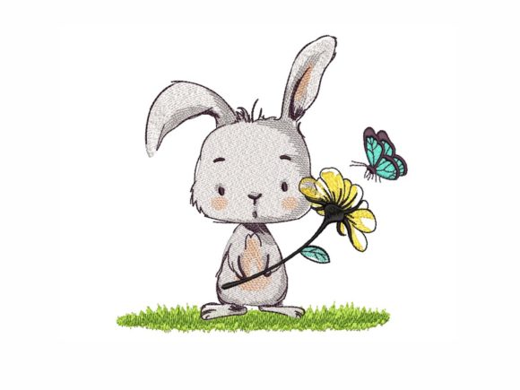 Easter Bunny with a Flower Embroidery Review