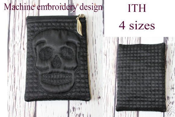 In the Hoop Skull Zip Bag